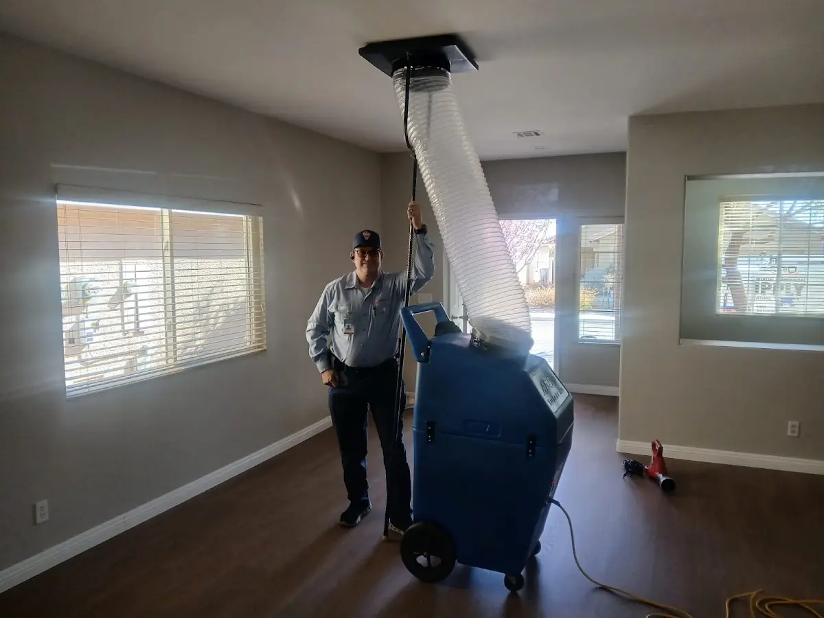 Professional Dryer Vent Cleaning work inside a Calera home